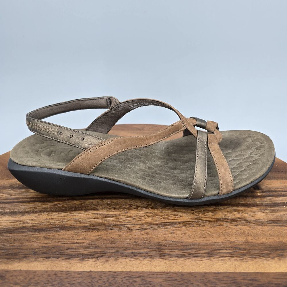 Clarks Privo Sandals Womens 7 M Brown Leather Comfort Casual Strappy Slip On